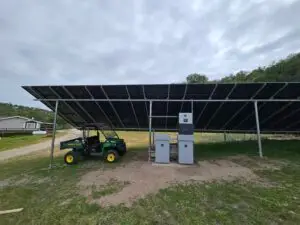 Ground Mount Solar Panel Installation with Batteries
